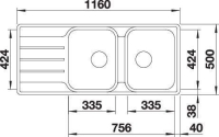 523036-Blanco Paslanmaz Çelik Eviye Lemis 8 S - IF