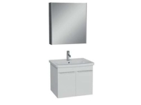67097-Vitra Quadrum Set, Kapaklı Lavabo Dolabı, Dolaplı Ayna, 65cm, Parlak Beyaz