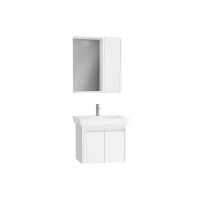 61530-Vitra Step Banyo Dolabı Seti - 65 cm Lavabo Dolabı + Aynalı Yandolap Demonte -Parlak Beyaz