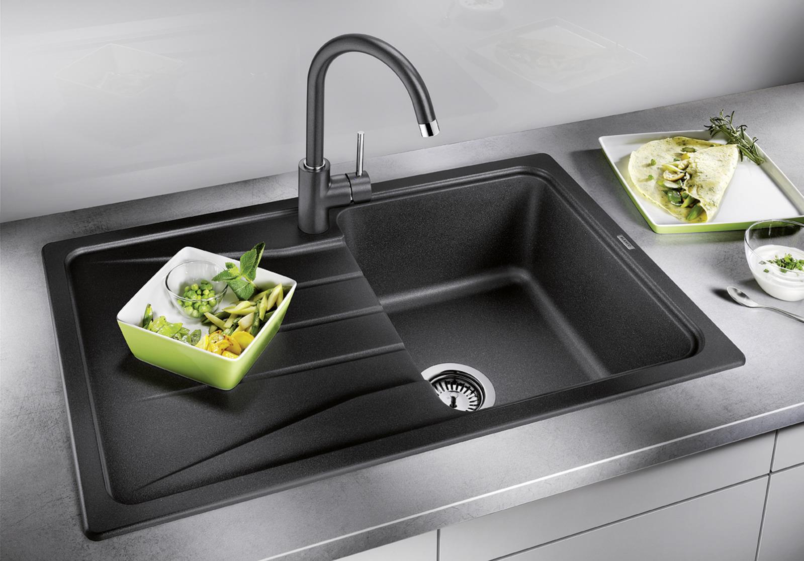 525970-Blanco Silgranit Eviye Sona 45 S - Siyah