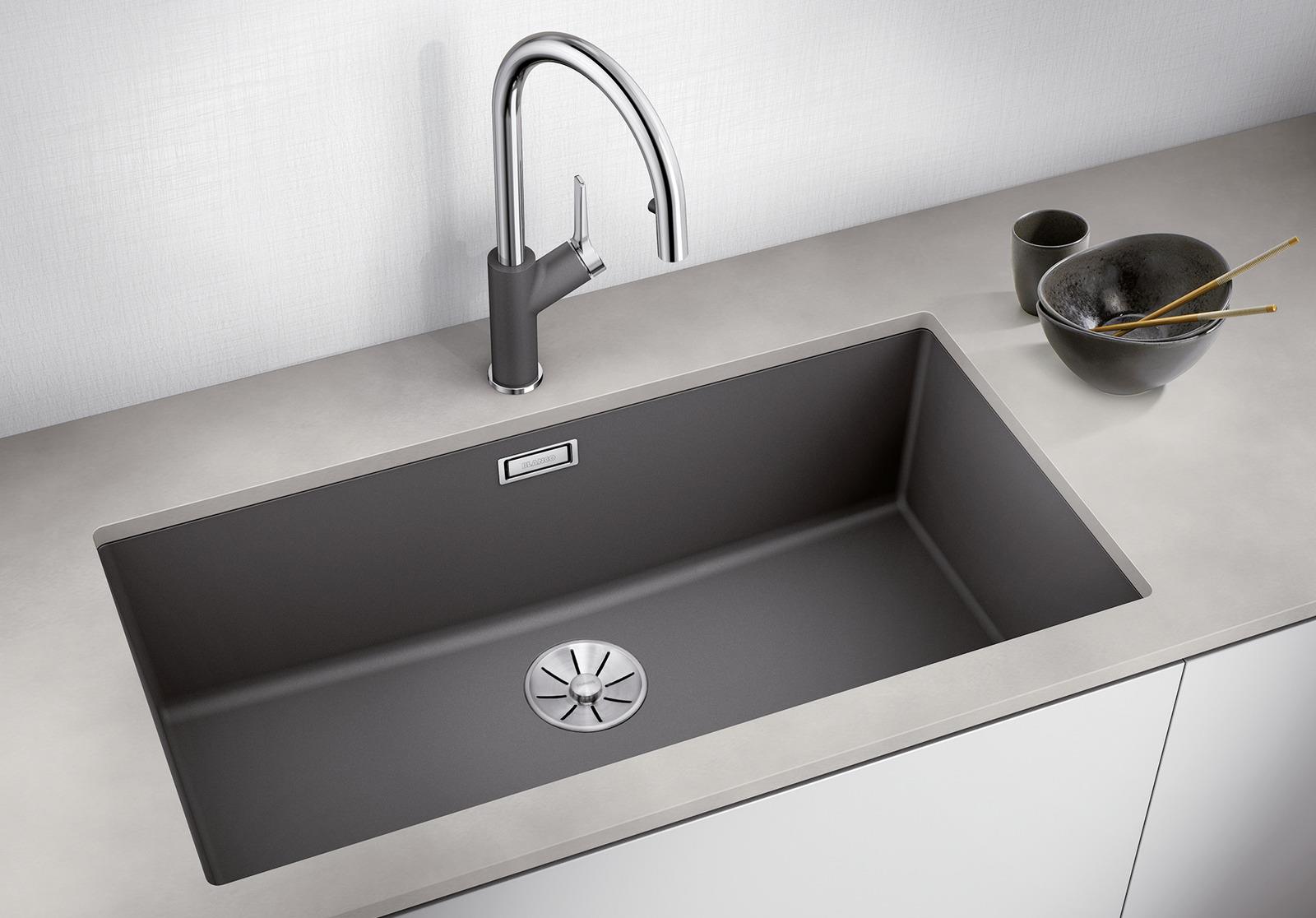 526005-Blanco Silgranit Eviye Subline 800 - U - Siyah