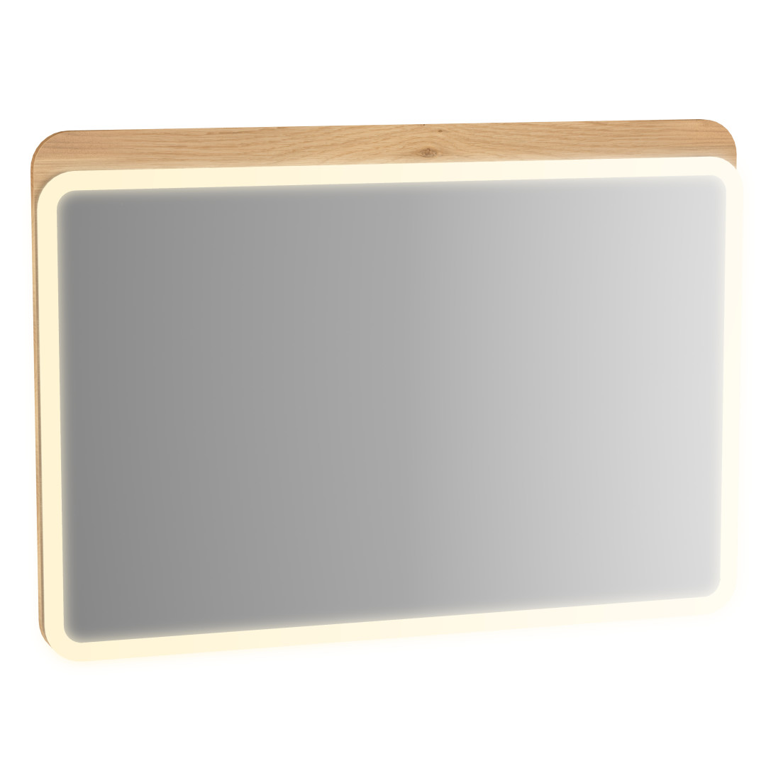 60891-Vitra - Sento 100 cm Ledli Düz Ayna - Meşe