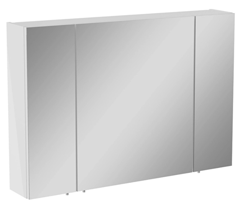 67751 - Vitra Mia Asimetrik Dolaplı Ayna 100cm Üç Kapaklı, Parlak Beyaz