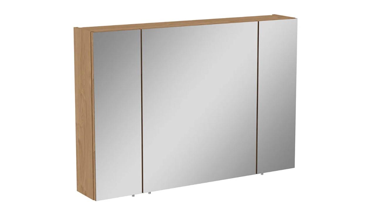 67753 - Vitra Mia Asimetrik Dolaplı Ayna 100 cm - Altın Meşe - Fs