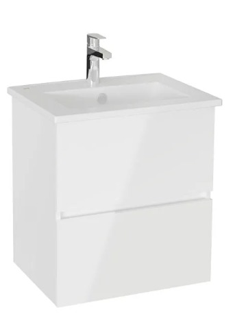 69730 - Vitra Mia Plus Square 60cm İki Çekmeceli Lavabo Dolabı, Parlak Beyaz