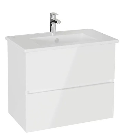 69742 - Vitra Mia Plus Square 80cm 2 Çekmeceli Lavabo Dolabı, Parlak Beyaz