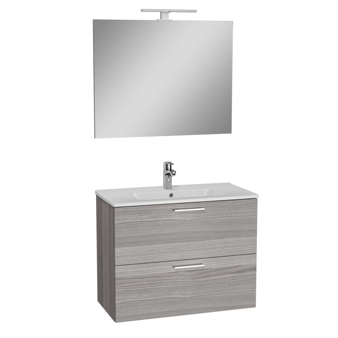 75101-Vİtra Mia Ayna Aydınlatmalı dolap Seti - 2 Çekmeceli 80 cm - Cordoba