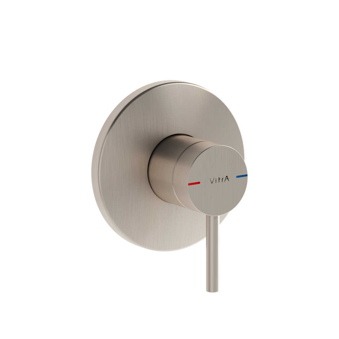 A4262134 - Vitra Origin Ankastre Lavabo Bataryasi- Duvardan Kontrol Siva Üstü Grubu - Minibox,Fırçalı Nikel