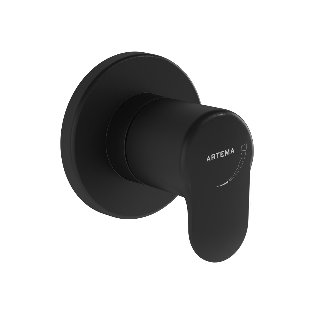 A4273036-Artema Root Round Ankastre Stop Valf Sıva Üstü - Siyah