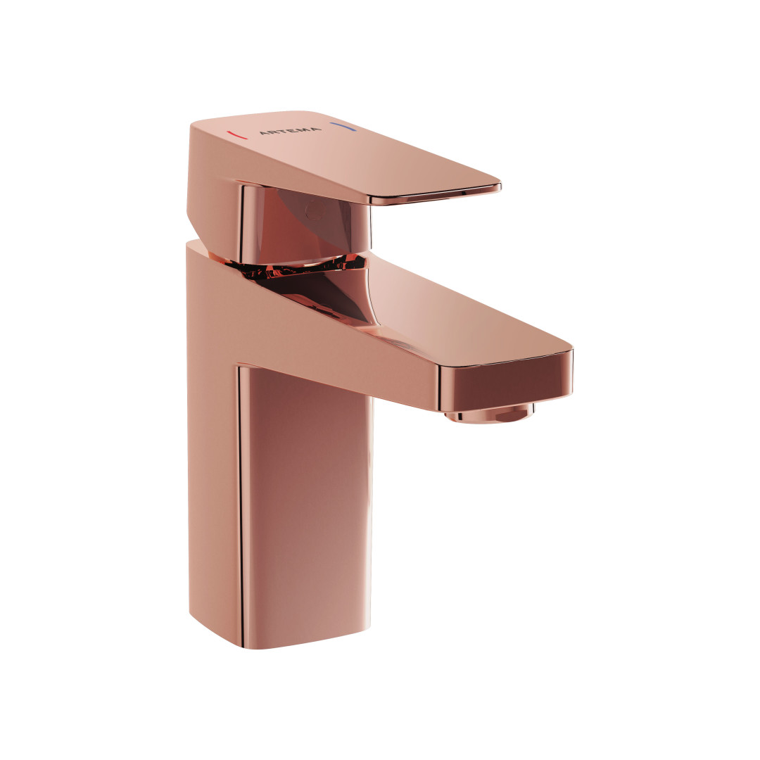 A4273229 - Artema Root Square Lavabo Bataryası (Kısa) Saten Bakır