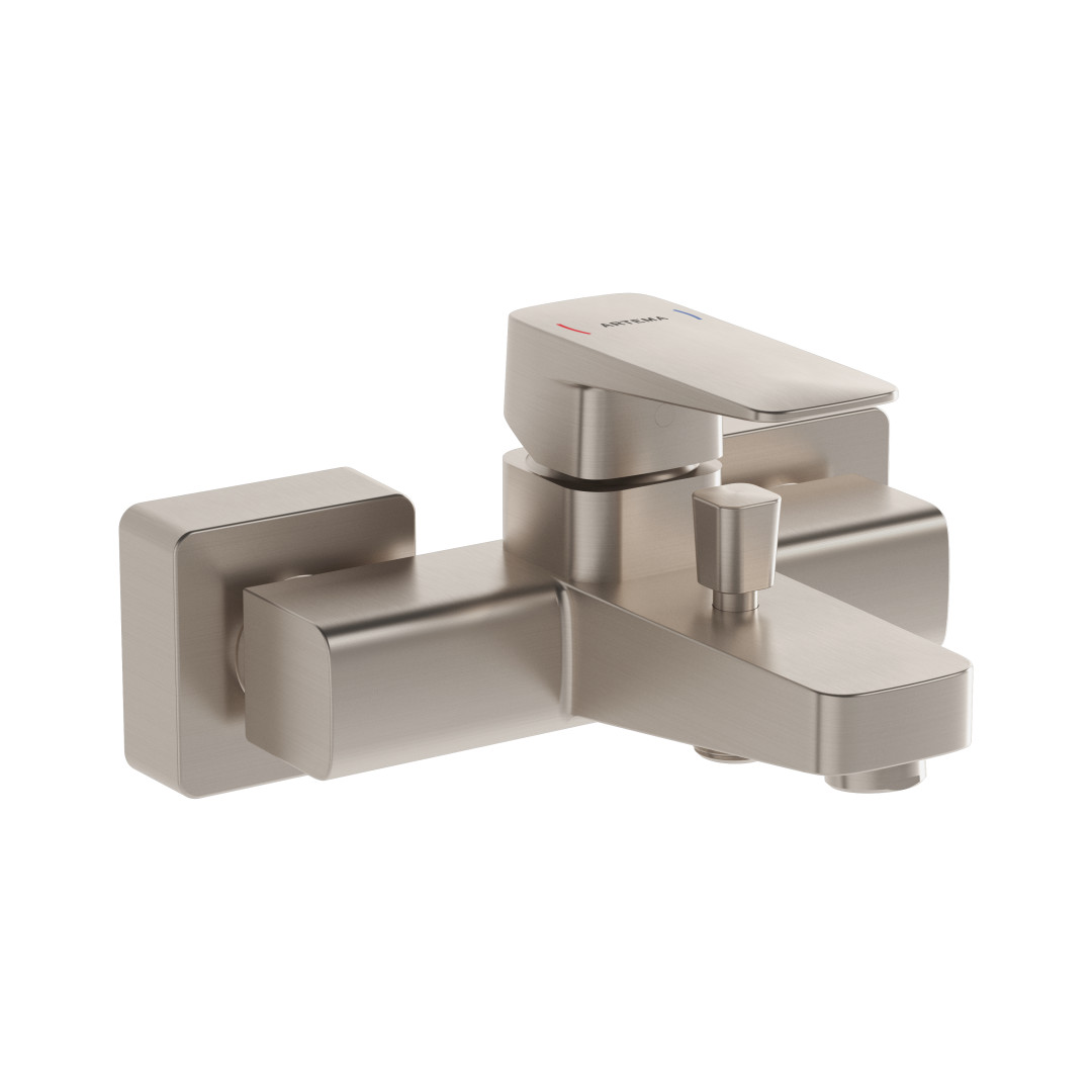 A4273734-Artema Root Square Banyo Bataryası - Fırçalı Nikel