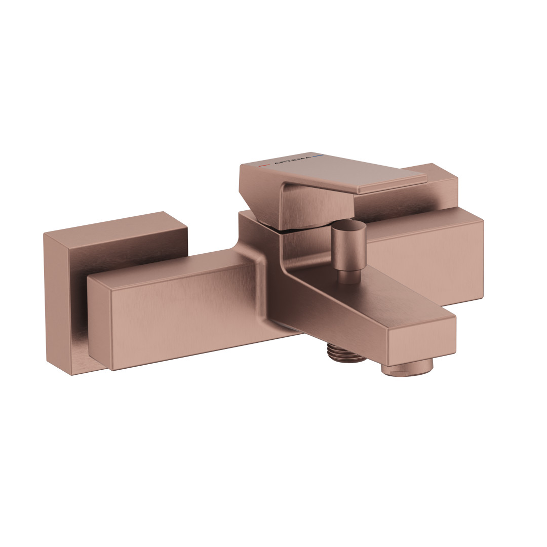 A4352024 - Artema Minimax Square Banyo Bataryası, Fırçalı Bakır