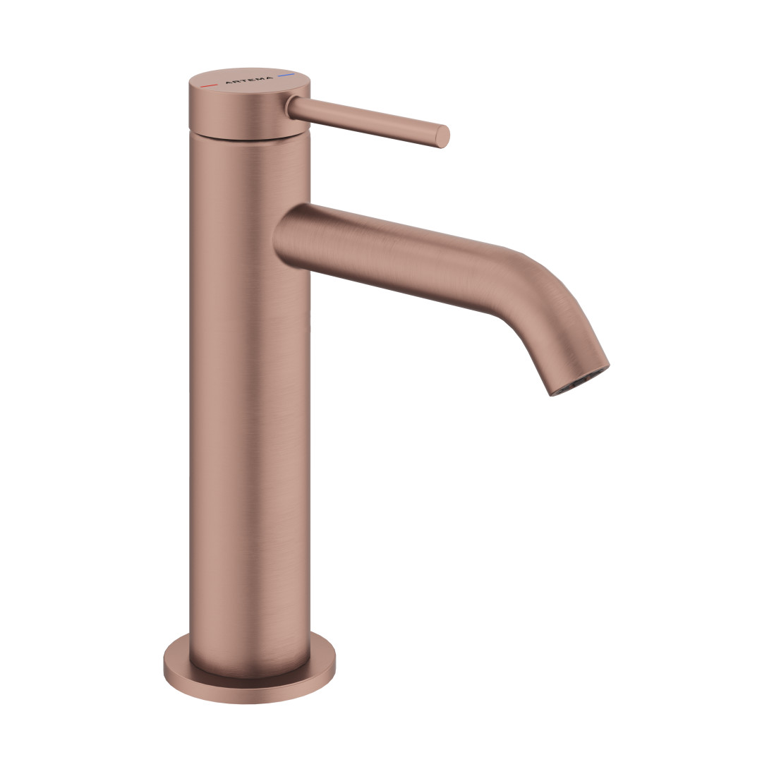 A4353224 - Artema Minimax Round Yüksek Lavabo Batartyası, Fırçalı Bakır