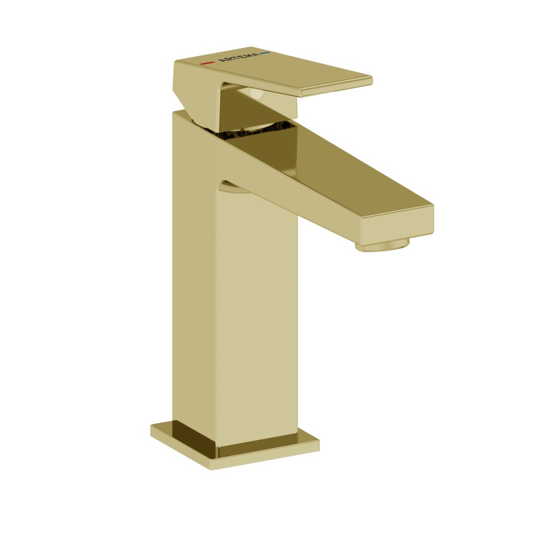 A4372274 - Artema Minimax Square Lavabo Bataryası Large, Soft Altın
