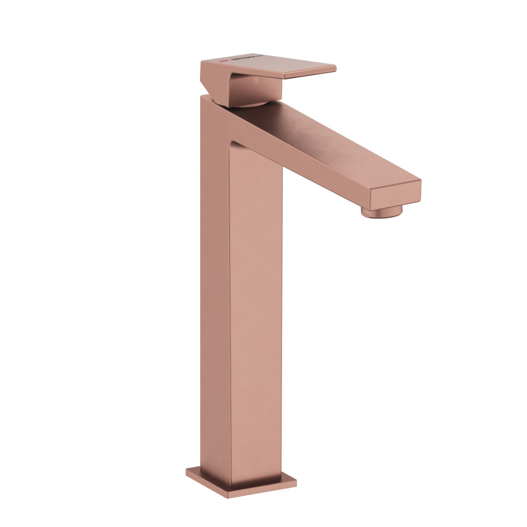 A4372424 - Artema Minimax Square Lavabo Bataryası Çanak, Fırçalı Soft Bakır