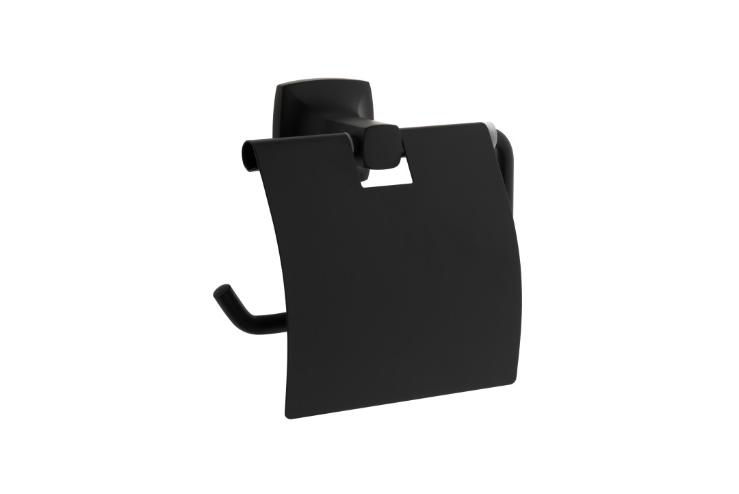 A4412336 - Vitra Base 400 Krom Kapaklı Tuvalet Kağıtlığı - Mat Siyah