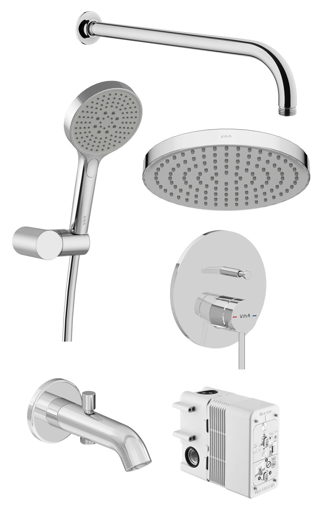 A49324 - Artema Minimax Round Ankastre Banyo Seti, Krom
