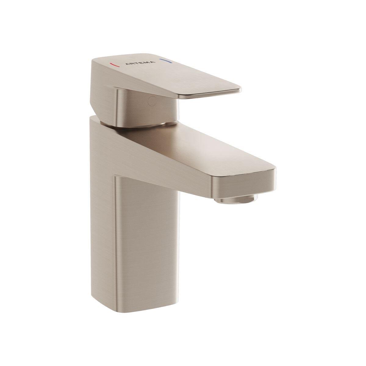 A4273234-Artema Root Square Lavabo Bataryası S - Fırçalı Nikel