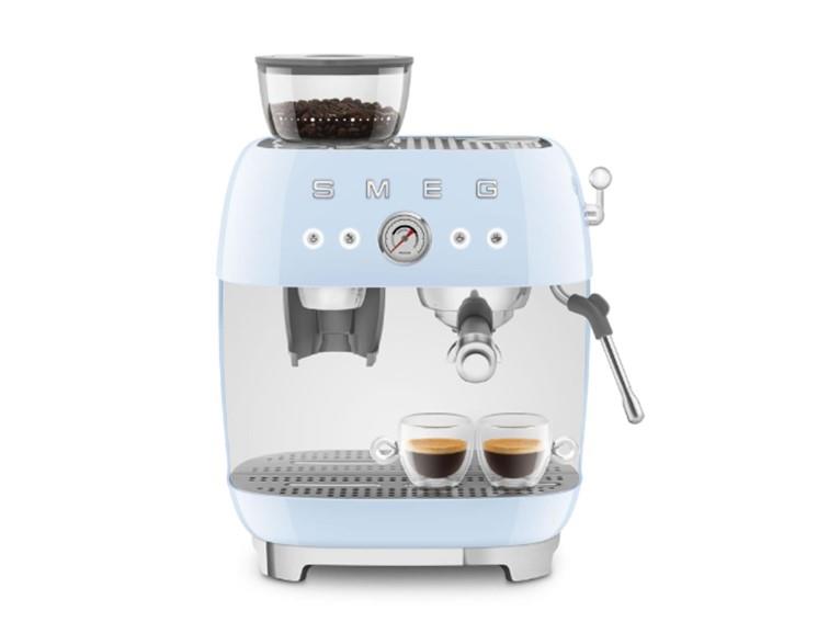 Smeg Pastel Mavi Öğütücülü Espresso Kahve Makinesi ECF03BLEU