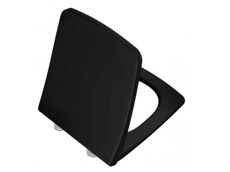 132-483R009-Vitra Metropole Slim Etekli Soft Klozet Kapağı Duroplast - Mat Siyah