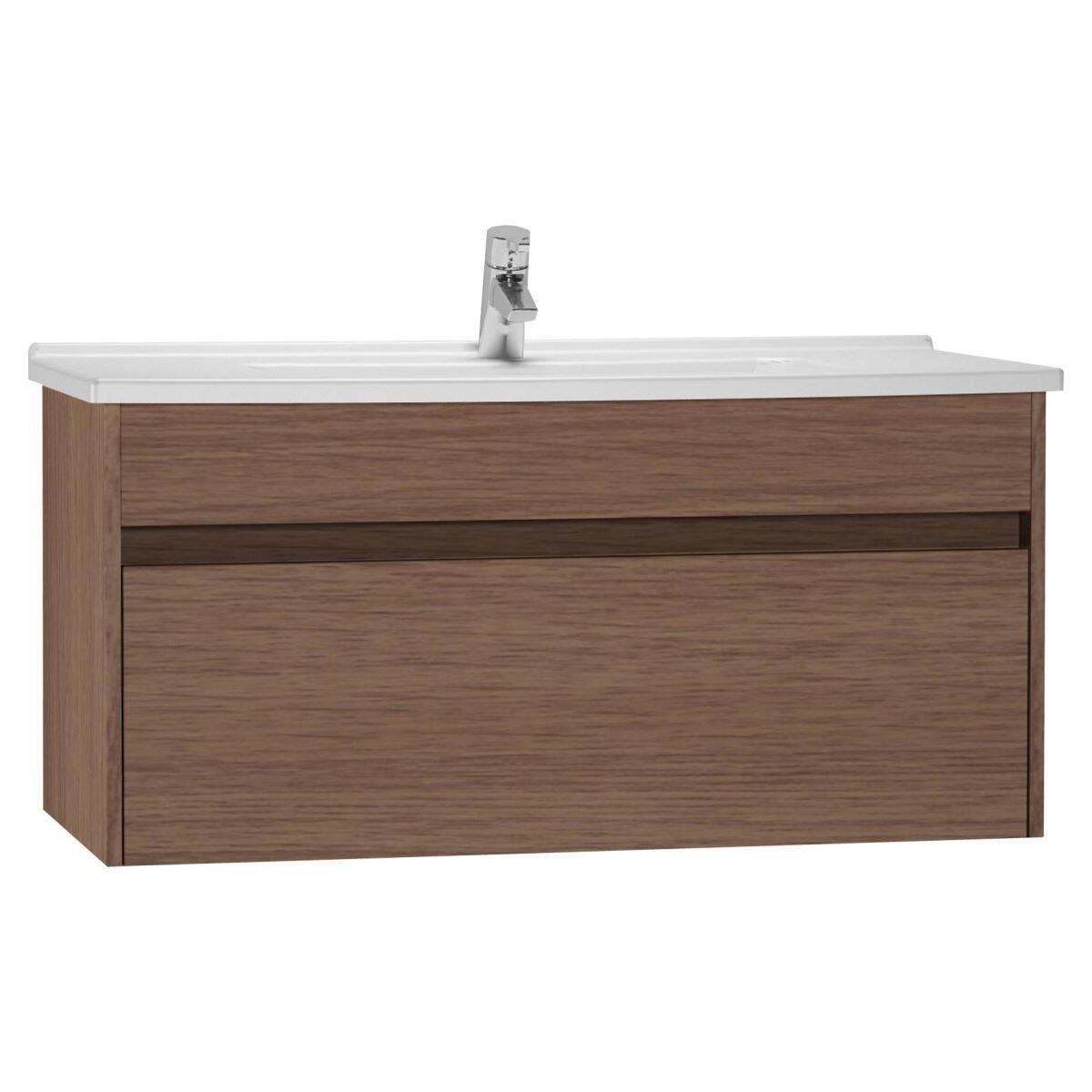 54744-Vitra S50+ Lavabo Dolabı 100 cm +5479 - Koyu Meşe