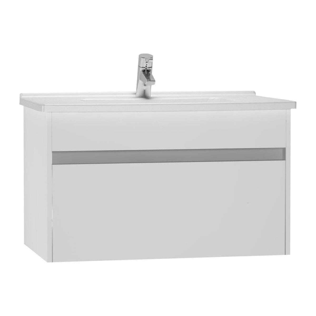 54738-Vitra S50+ Lavabo Dolabı 80 cm +5480 -Parlak Beyaz