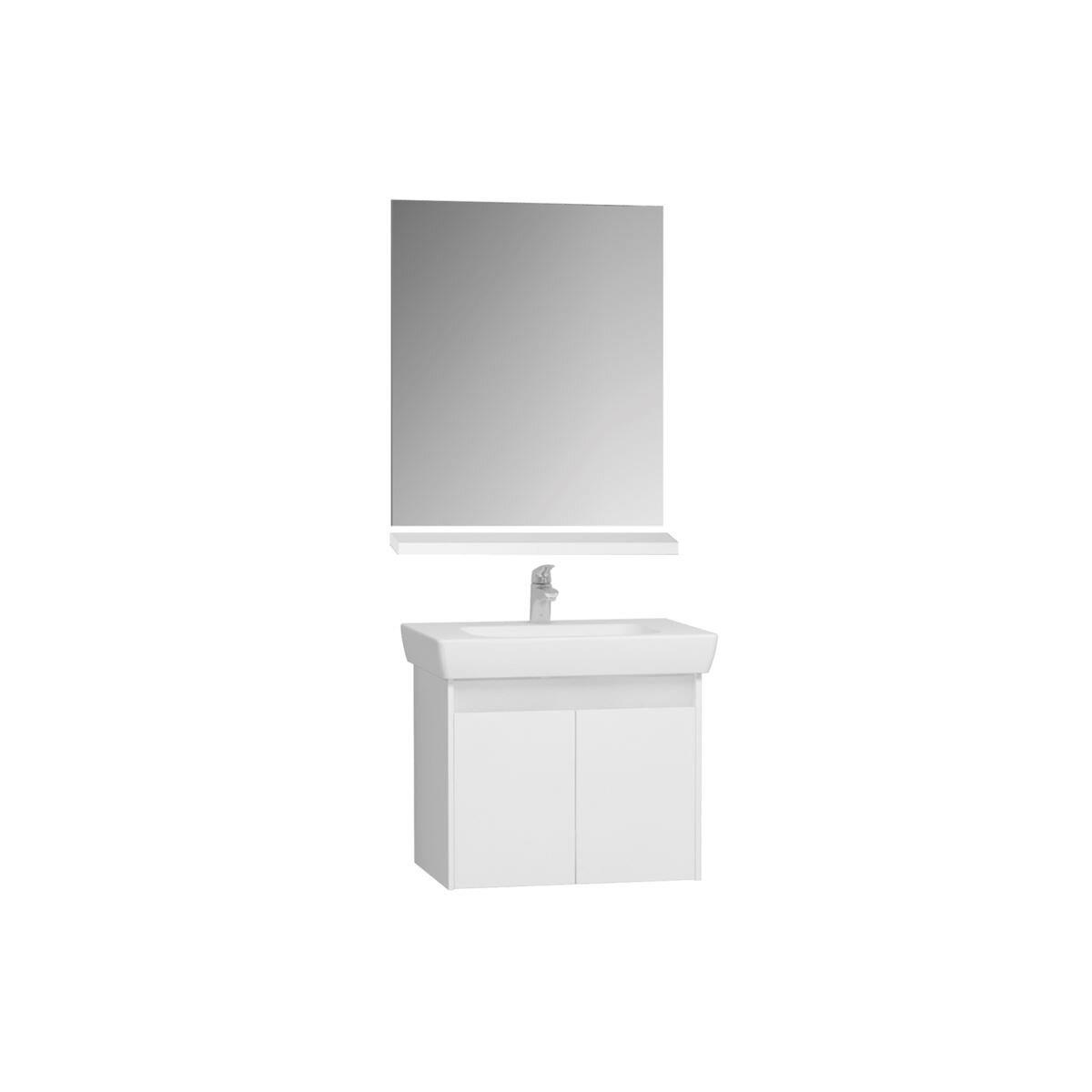 Vitra Step Demonte Set - 65cm Lavabo Dolabı Ayna Raf- Beyaz
