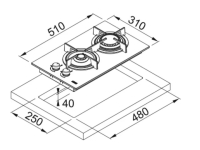 106.0374.278-Franke Ocak Crystal FHCR 302 2G HE BK C