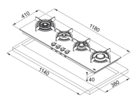 106.0374.292-Franke Ocak Crystal FHCR 1204 3 G TC HE BK C