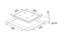 106.0489.961-Franke Ocak Glass Linear Square FHNS 604 4G WH C Beyaz Cam