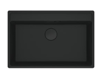 114.0661.666-Franke Fragranit Evye Maris MRG 610-72 Matt Black Tek Gözlü Damlalıksız
