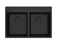 114.0661.674-Franke Fragranit Evye Maris MRG 620-35-35 TL Matt Black 2 Gözlü Damlalıksız