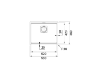 125.0529.605-Franke Fragranit Evye Kubus 2 KNG 110-52 Stone Grey Tek Gözlü Damlalıksız