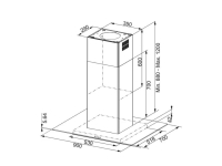 325.0518.790-Franke Davlumbaz Glass Linear Isola FGL 915 I BK - XS Inox Ve Siyah Cam Ada
