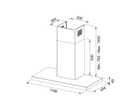 325.0657.265-Franke Davlumbaz Format Plus FTLN H45 X-BK Glass A120 Inox