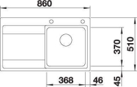 521658-Blanco Divon Paslanmaz Çelik Eviye - II 45 S - IF Sol Damlalıklı