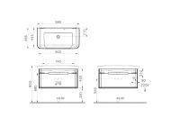 60820-Vitra Sento 100 Cm Lavabo Dolabı - 1 Çekmeceli Led Aydınlatmalı Ayaksız - Mat Antrasit