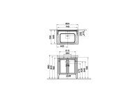 62154-Vitra Valarte 80cm Lavabo Dolabı - Kapaklı Etajer Lavabolu - Gri