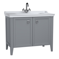 62157-Vitra Valarte Lavabo Dolabı - 100 cm  Kapaklı - Mat Gri