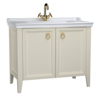 62158-Vitra Valarte Lavabo Dolabi 100 cm Kapaklı Etajerli Lavabo Tek Armatür Delikli