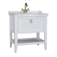 62180-Vitra Valarte Lavabo Dolabı - 80 cm Çekmeceli Etajer - Beyaz