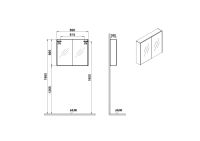66902-Vitra Basis Dolaplı Ayna 80 cm