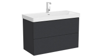 67223 - Vitra Metropole Pure 100 Lavabo Dolabı 2 Çekmeceli Standart Lavabolu Mat Grafit - Fs