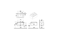 67692 - Vitra Nuo 80cm 1 Çekmeceli Siyah Cam Tezgahlı Lavabo Dolabı, Parlak Beyaz