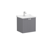68703-Vitra Root Classic Lavabo Dolabı kapaklı 60cm Mat Gri