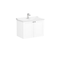 68722-Vitra Root Classic Lavabo Dolabı Kapaklı 80 cm Mat Beyaz Klasik Lavabolu
