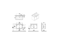 68722-Vitra Root Classic Lavabo Dolabı Kapaklı 80 cm Mat Beyaz Klasik Lavabolu
