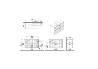 69457-Vitra Root Groove Lavabo Dolabı 2 Çekmeceli 100 cm Beyaz