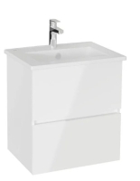 69730 - Vitra Mia Plus Square 60cm İki Çekmeceli Lavabo Dolabı, Parlak Beyaz