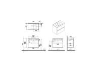 69742 - Vitra Mia Plus Square 80cm 2 Çekmeceli Lavabo Dolabı, Parlak Beyaz